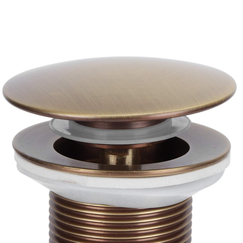 Popup Drain Stopper, Brass Bathroom Sink Drain Stopper, Antique Color