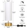 3-Way Dimmable Table Lamp, Touch Control Nightstand Lamp with White