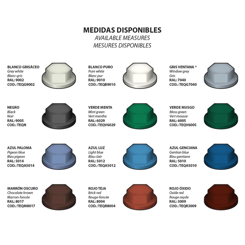 Bricoloco Protective Caps for Screws and Hex Nuts Made of