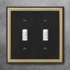 Pearled Frame Decorative Wall Plate Switch Plate Outlet Cover (Double