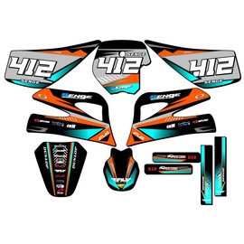 1998-2001 SX 50 Surge Orange Senge Graphics Complete Kit with Rider I.D. Compatible with KTM
