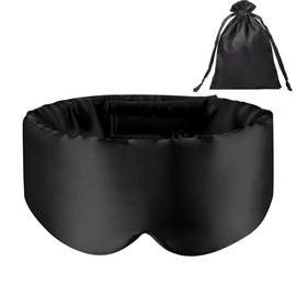 Eye Mask for Sleeping - Sleep Mask with Warm and Cool Dual Sensing - Ultra Soft Sleep Masks - Gifts for Women and Menstorage Bag (Black)