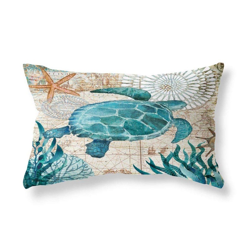 ULOVE LOVE YOURSELF 2Pack Beach Throw Pillow Covers Sea Turtle