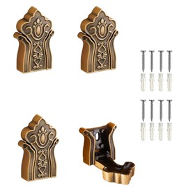 Zyuzles 4Pcs Foldable Invisible Hook-Decorative Coat Hooks Aluminum Heavy Duty Wall Hooks Vintage Style Antique Brass Hooks Space Saving Hanger Hook