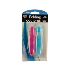 20 Pack Folding Toothbrushes, Compact, Stylish and Portable in Blue, Pink for Daily Use or Travel, Foldable Design Fits Easily in Bags for On The Go Dental Hygiene, Travel Essential, Bulk