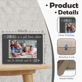 CBFEBCBST Grandparent Picture Frame Grandchildren Tabletop Photo Frame 4x6 Wooden Picture Frame with Stand, New Grandparent Gift, Photo Tabletop Display & Home Décor - A12