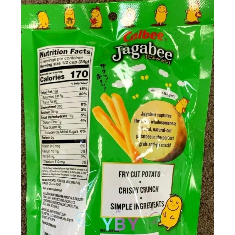 Calbee Jagabee Lightly Salted Thick Whole Fry Cut Potato Crisps