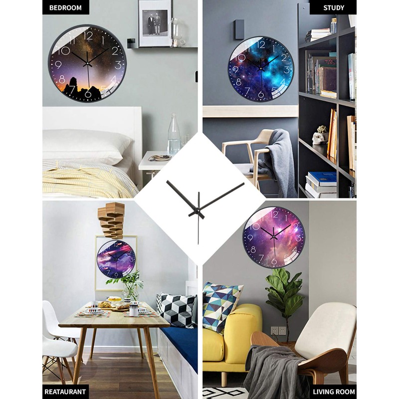 SWECOMZE Silent Wall Clock, 25 cm, Children's Wall Clock, Dial