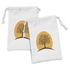 Ambesonne Leaves Fabric Pouch Set of 2, Tree of Life