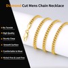 Jewlpire Gold Chain for Men, 4mm Mens Necklace Cuban Link
