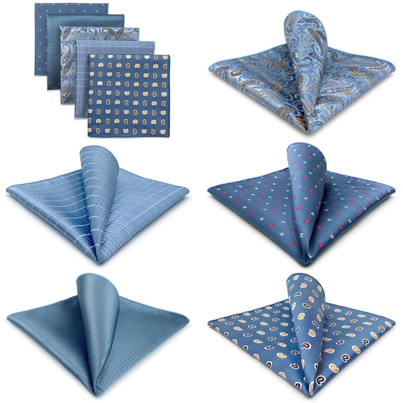 S&W SHLAX&WING 5-Piece Set Men's Pocket Square 32cm Formal Handkerchief