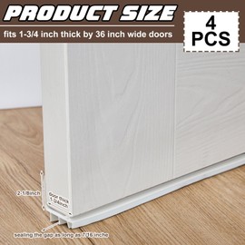 Hicarer 4 Pcs 36 Inch Storm Door Bottom Sweep for Door Seal l Shape 1-3/4 Inch Door Replacement Parts with Vinyl Fins Stripping Kerf Draft Stoppers Weather Stripping Threshold Seal
