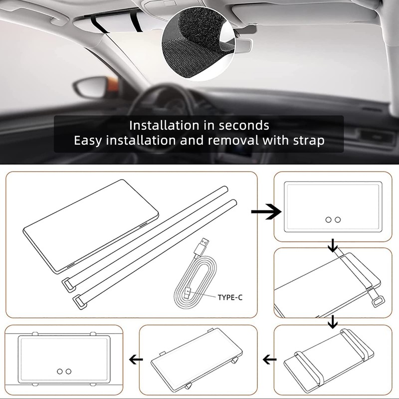 2PCS Car Sun Visor Vanity Mirror with 3 Light Modes