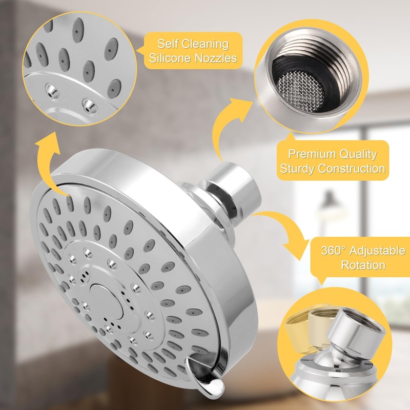 AISOSO Shower Head, 5 Modes High Pressure Shower Heads for
