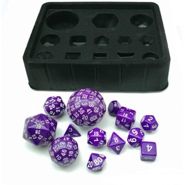 Grinning Gargoyle - 13 Piece Deluxe Games Master Polyhedral RPG Dice Set - Perfect for DnD and other Role-playing Games - Includes 100 Sided Die - Rolling Poly Roleplaying Game Accessory (Purple)