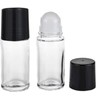 Juroicessry 2Pcs Black 30ML Clear Empty Glass Essential Oil Roller