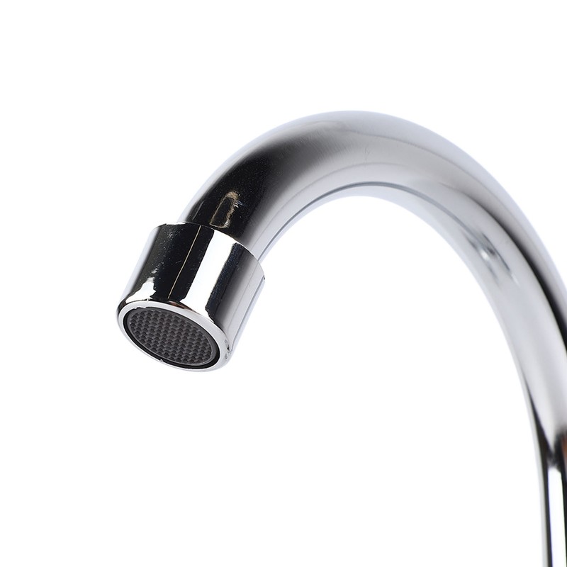 Wall Mount Kitchen Stainless Steel Smooth Surface 2 Handles Faucet