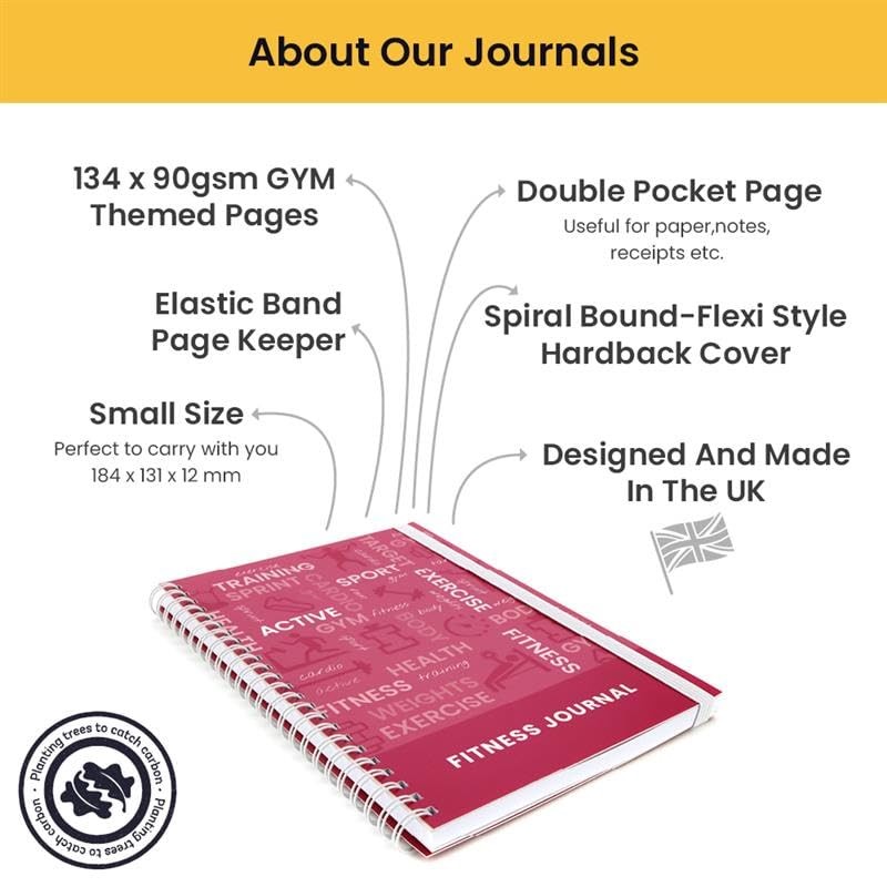 Fitness & Workout Journal/Planner Notebook -Includes Exercise Logs, Body Tracker