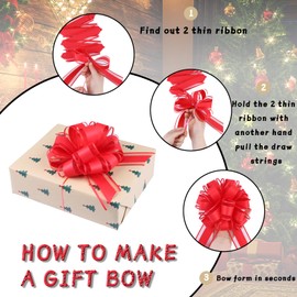 24 Pieces Mixed Color Pull Bow Wrapping Pull Bow Ribbon Pull Bows for Wedding Baskets,6 Inches Diameter Gift Bows, Large Bows for Presents (Style3, 24Pcs)