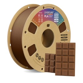 OVERTURE PLA Filament 1.75mm, Neatly Wound 3D Printer Filament 1kg Spool (2.2lbs), Dimensional Accuracy +/- 0.02 mm, Fit Most FDM 3D Printers (Chocolate)