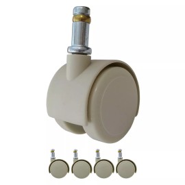 Ergo360 Office Chair Caster Wheels Almond Grey With Soft Treads 5 Piece Set