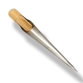 FCOUIID Marine Rope Splicing Spike FID with Wood Handle, Swedish Style, 304 Stainless Steel for Line Wire Diameter: Small 1/8" to 1/2"