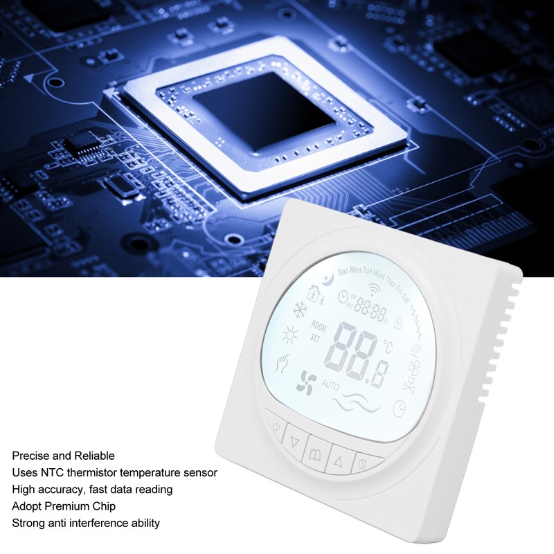 Floor Heating Thermostat Programmable Large LCD Display Plumbing Temperature Controller