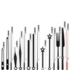 ZZHXSM 14-Piece Black Clock Hand Set, Silent Movement, Aluminum Replacement