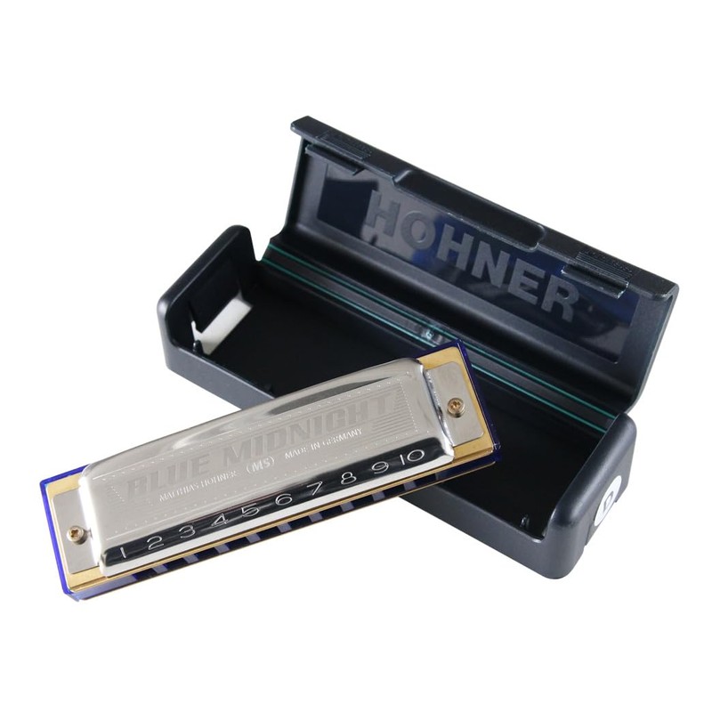 HOHNER Blue Midnight 595/20 A Tone 10 Hole Harmonica Blue