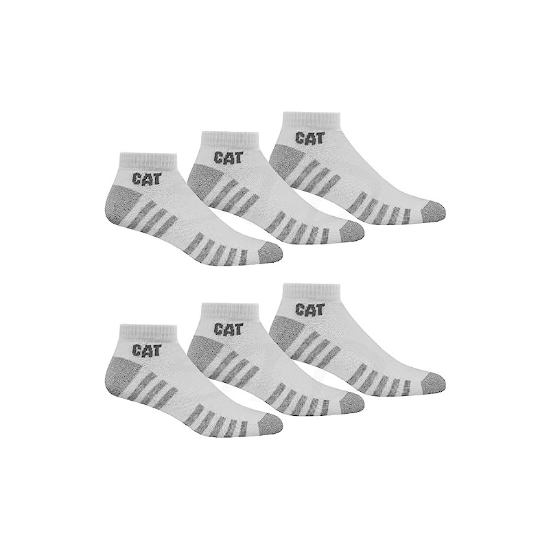 Cat Caterpillar 6 Pairs Work Light Trainers Socks Sizes 39-50