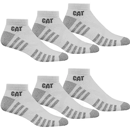 Cat Caterpillar 6 Pairs Work Light Trainers Socks Sizes 39-50 Thin Ankle High Reinforced Socks, 6 pairs of white, 39 - 42