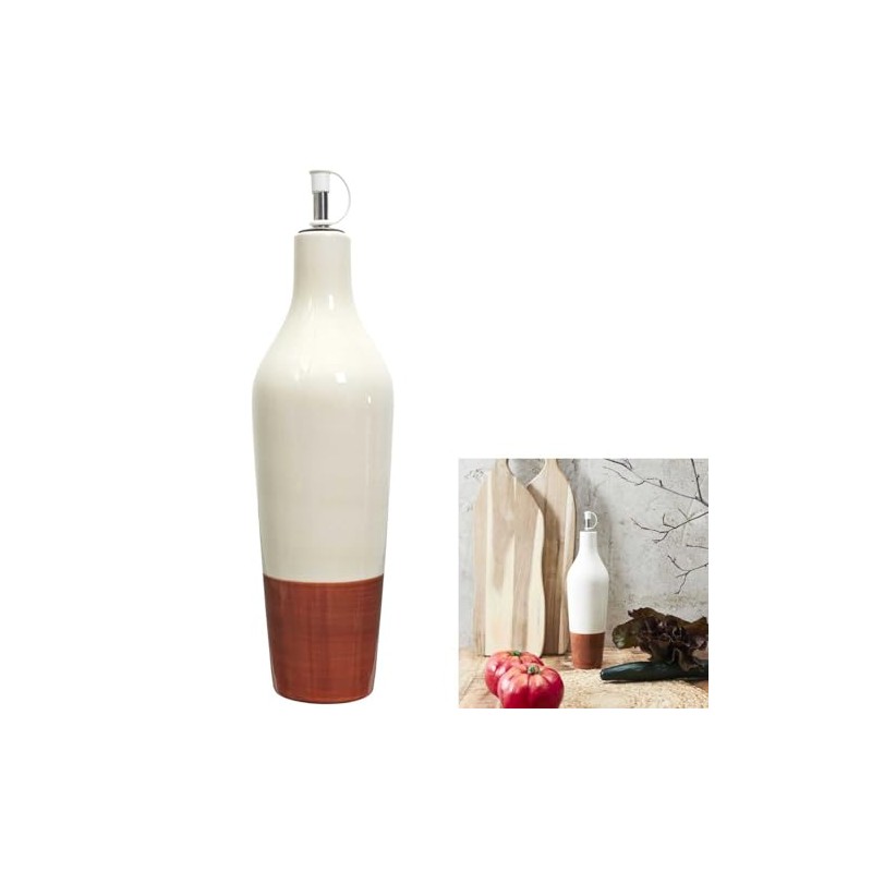 HOME DECO FACTORY, KA0540, Elegant Two-Tone Ceramic Oil Bottle for