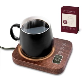 Cup Warmer, Gravity Sensor, Thermal Coaster with Memory Function, 9 Temperature Adjustment, Coffee Warmer, Timer, Auto Shut-Off, Tabletop Thermal Plate, Splashproof