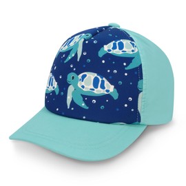 Jan & Jul Boys' Cotton Baseball Cap, Adjustable Trucker Hat for Babies and Toddlers (M: 6-24 Months, Sea Turtle)