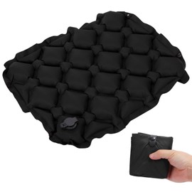 Fjquamitix Inflatable Seat Cushion Lightweight Stadium Seat Pad Travel Air Seat Cushion for Hiking Office Airplane Stadium Car (Black)