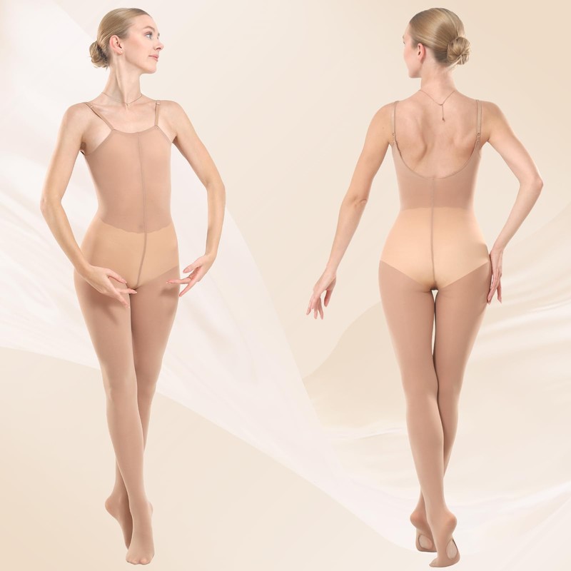 MANZI Women's Ultra Soft Body Convertible Ballet Tights for Adults
