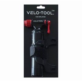 Velo-tool™ CO2 Inflator Bike Pump–Premium Quick & Lightweight, Storage Cylinder to hold 16g Co2 Canister threaded 5 incl + Bike Bracket - Presta & Schrader Valve Compatible – Mountain, Road, BMX Bikes