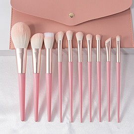 Travel Makeup Brush Set a16 Changzhou 10-Piece Cosmetic Brush Set Powder Brush Eyeshadow Gradient Hair 10 Blue + Blue Envelope Bag 20ea