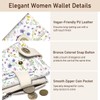 Kelvoris Flowers Floral Small Rfid Women Wallet Bifold Zipper Coin