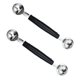2 Pack Double Ended Headed Fruit Icecream Ball Spoon,Stainless Steel Melon Baller,Smooth Round Melon Balls Melon Scoop for Watermelon, Ice Cream, Fruits, Sorbet, Meatball