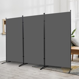 JVVMNJLK JVVMNJLK Indoor Room Divider, Portable Office Divider, Room Divider Wall Screen 3 Panel, Folding Partition Privacy Screen Walls Dividers for Room Separator 102" W x 71.3" H, Grey
