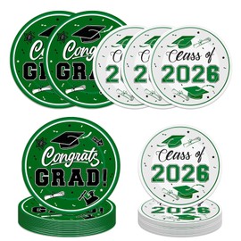 48 Pcs Graduation Party Plates 2026 Graduation Party Dinnerware Disposable Paper Plates for Congrats Grad Class of 2026 Party Decorations