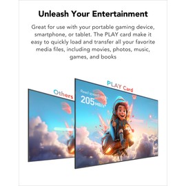 Lexar Play Micro SD Card 128GB, microSDXC UHS-I Card, up to 205MB/s read, 140MB/s write, Class 10, U3, V30, A2, 4K Video, High-Speed Memory Card for Switch/Portable Gaming Devices/Smartphones