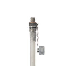 Stahlbus Oil Drain Plug Valve M18x1.5x12mm Steel with Retainer Cap - CLEAN, EASY, NO TOOL Oil Change - Includes Oil Drain Plug, Washer, Retainer Cap, Connector, Silicone Hose