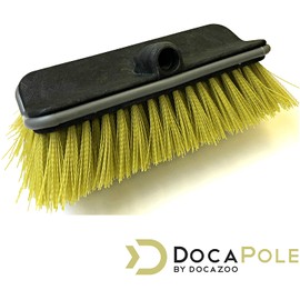 DocaPole Hard Bristle Deck Brush and Bi-Level Scrub Brush Extension Pole Attachment (11”) | Long Handle Scrub Brush and Deck Brush for Deck, House Siding, Brick, Concrete and more (Pole Not Included)