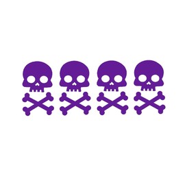 STICKER DAD Skull and Crossbones V1 (4 Pack) Vinyl Decal by StickerDad® - Size: 2", Color: Purple - Windows, Walls, Bumpers, Laptop, Lockers, etc.