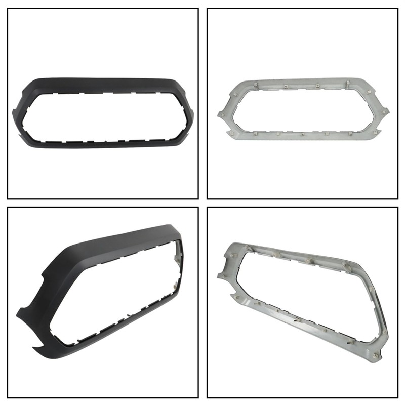 TJHSM Front Upper Grille Outer Frame Surround Black Textured Replacement