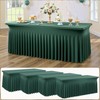 4 pk Hunter Green Spandex Tablecloth for 6 Foot Rectangle