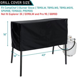 Westeco Patio Stove Cover for Camp Chef 3-Burner - Waterproof Outdoor BBQ Stove Cover, 43 Inch - Fits DB90D, PRO90, SPG90B, TB90LW, TB90LWG, TB90LWG15