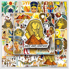 Pack of 50 Egyptian Culture Stickers - Waterproof Vinyl Stickers for Laptops, Scrapbooks, Skateboards, Cars, Luggage - Unique Gifts for Children, Teenagers and Adults, Cool Stickers